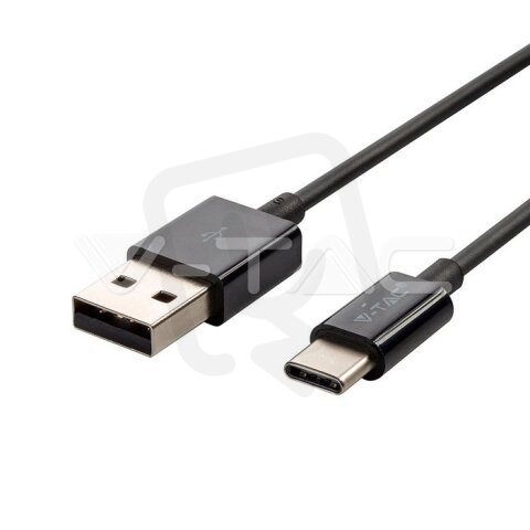 1M Type C USB cable 1.0A TPE , Silver series, black color, VT-5321 V-TAC SKU8487