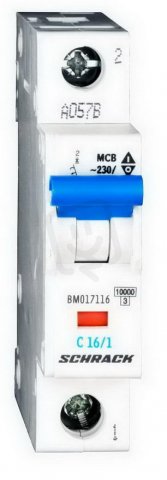 Instalační jistič 10 kA, C 16A, 1P SCHRACK BM017116--