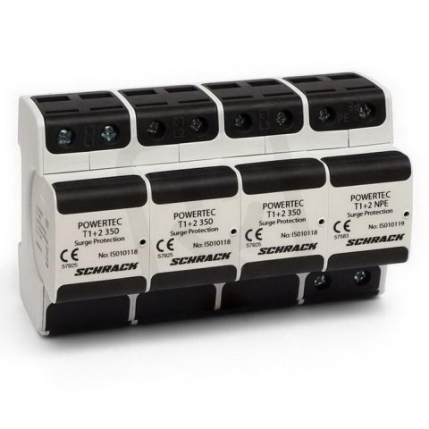 Svodič přepětí POWERTEC P 25kA+H 3+1 TT-350V T1/2,modulový SCHRACK IS010211--