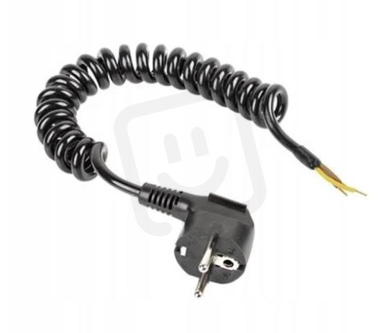 Kroucená flexo šňůra PVC 3x1,5 5m úhlová vidlice černá PRECON 86 3157-1-101/5
