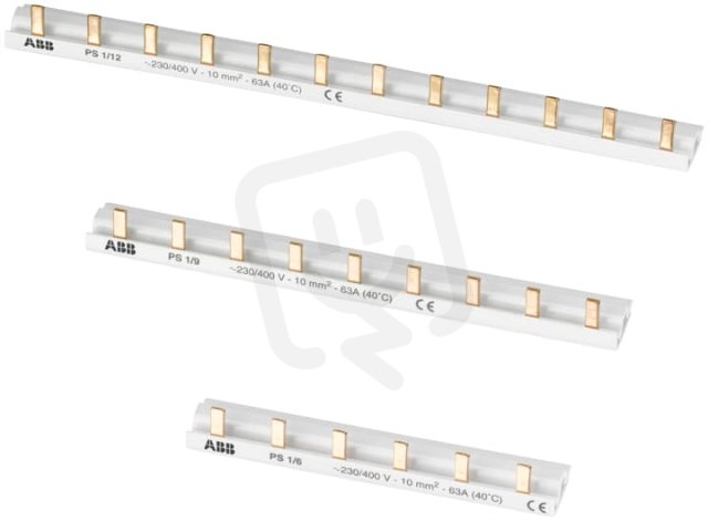 ABB PS1/38NT Propojovací lišta 1-fázová určeno pro: 38 modulů průřez 10mm nulová