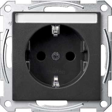 Merten Zásuvka 250V/16A SCHUKO popisové pole System M Antracit MTN2302-0414