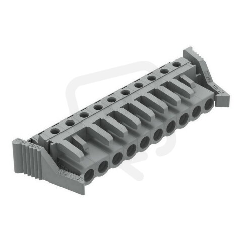 Pružinová svorkovnice THT úhlová 5 mm šedá 10pól. WAGO 232-240/039-000