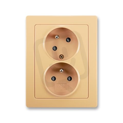 Dvojzásuvka s natočenou dutinou 5513J-C02357 D1 béžová Swing L ABB