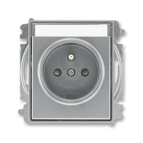 ABB TIME Zásuvka chráněná s clon. s popis. polem ocelová 5519E-A02352 36