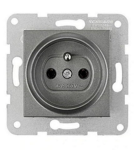Zásuvka ČSN, bezšroubové svorky, antracit SCHRACK EV111249--