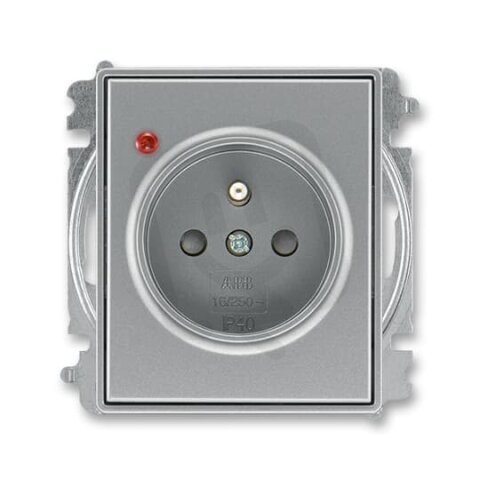 Zásuvka s přepěťovou ochranou, s clonkami, optická, ocelová ABB 6699E-A06357 36