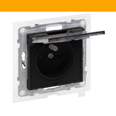 SUNO ČERNÁ ZÁS.2P+T CL. IP44 LEGRAND 721486RD