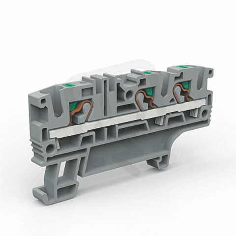 Pružinová řadová svorka push-in EFC.4/1+2GR šedá MOREK EFC410GR