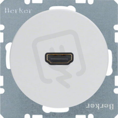 Zásuvka HDMI, Berker R.x, bílá lesk HAGER WLF4379WG