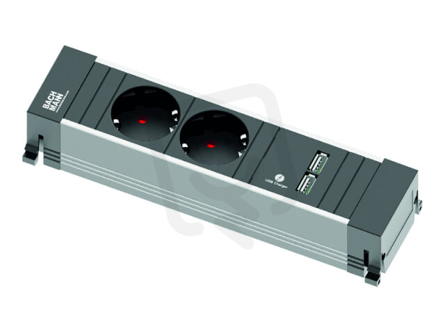 Bachman 916.0040 Power Frame 2xCEE7/3 1xUSB Charger Strom 0,2m GST18