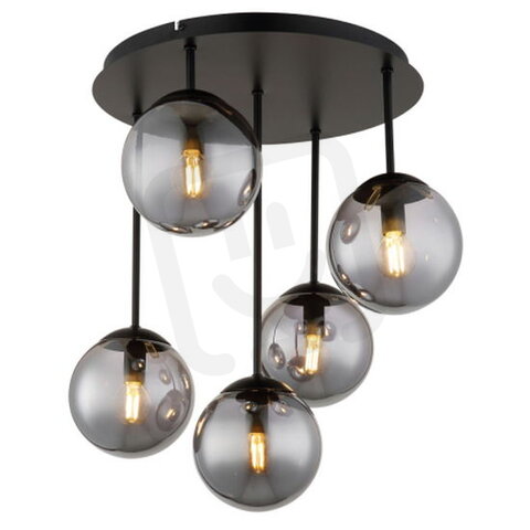 Stropní svítidlo HARMON černá matná 5x E14, max. 25W LED 230V GLOBO 47441-5S