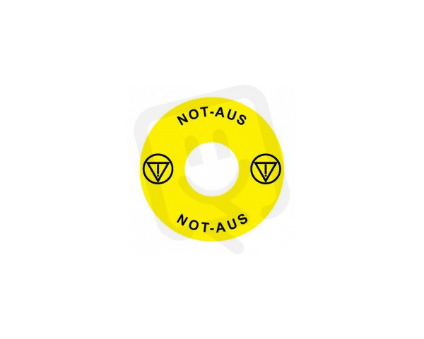 Štítek nouzového zastavení NOARK pro Ex9P1 H, samolepicí, žlutý, průměr 60mm, DE