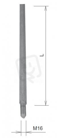 Jímací tyč do betonového podstavce JP 10/M16 pr. 16, AlMgSi Kovoblesk 24877