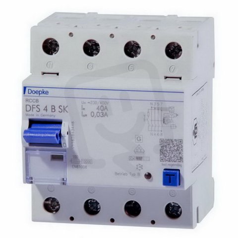Proudový chránič DFS4 100-4/0,30-B SK 4P, 100 A, 0.30 A DOEPKE 09166998