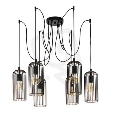 Závěsné svítidlo ROCCAMENA 6xE27 černá/měď 360W IP20 EGLO 49643