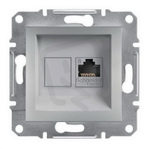 Asfora Zásuvka datová RJ45, kat.6 UTP, alu SCHNEIDER EPH4700161