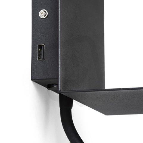 ROSTAM nástěnná s USB černá 230V LED 2x3W 3000K RENDL R13571