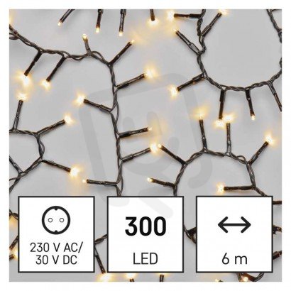 LED vánoční řetěz ježek, 6 m, venkovní i vnitřní, teplá bílá, časovač