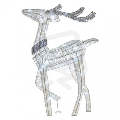 LED vánoční 3D sob, 76 cm, vnitřní, studená bílá, časovač