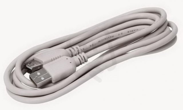 USB prodlužovací kabel A-A, 1,8 m, šedý