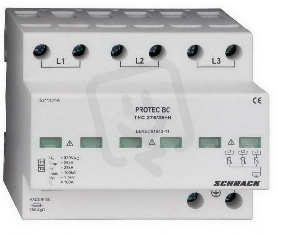 Svodič přepětí PROTEC BC TNC 275/25 SCHRACK IS211330-A