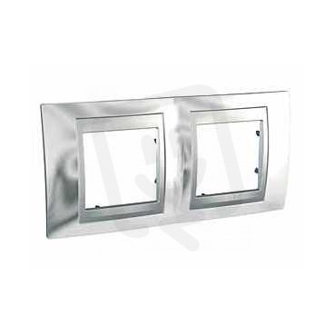 Unica Top Krycí rámeček dvojnásobný Cromo lesk/Aluminium SCHNEIDER MGU66.004.010