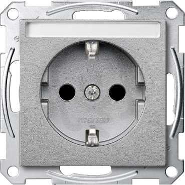 Merten Zásuvka 250V/16A SCHUKO popisové pole System M Aluminium MTN2302-0460