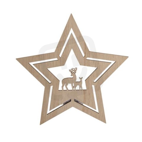 LED nástěnná dekorace vánoční hvězda, 24x LED, 2x AA SOLIGHT 1V261