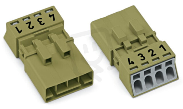 Zástrčka 4pól. Kód. B světle zelená WAGO 890-274