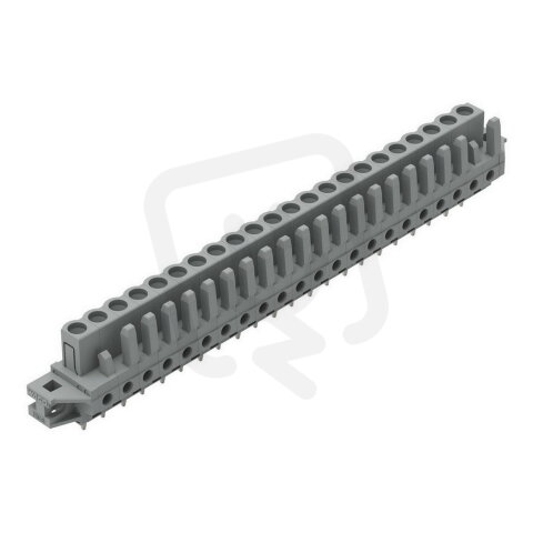 Pružinová svorkovnice THT rovná 5 mm šedá 22pól. WAGO 232-152/031-000