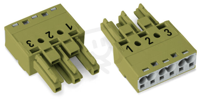 Zdířka 3pól. Kód. B světle zelená WAGO 770-263/071-000