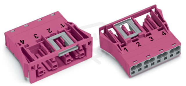 Zásuvka Snap-In 4pól. Kód. B Růžová WAGO 770-784