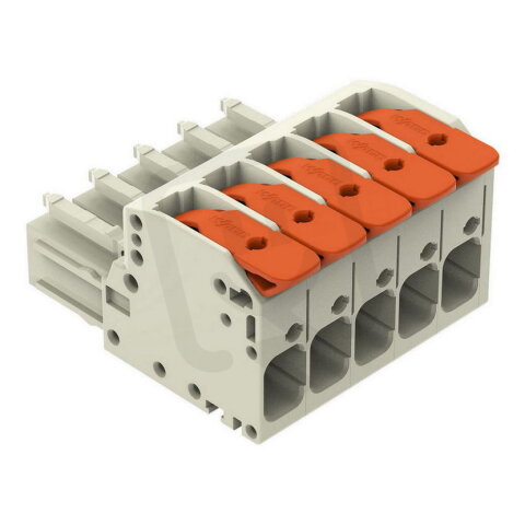 Pružinová svorka Páčka CAGE CLAMP sv.šedá 10mm2 5pól. WAGO 831-1105/322-000