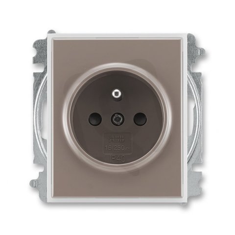 ABB TIME Zásuvka s clonkami bezšroubové svorky lungo/mléčná bílá 5519E-A02357 26