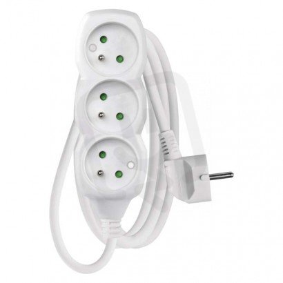 Prodlužovací kabel 1,5 m 3 zásuvky bílý PVC 1mm2 EMOS P0311