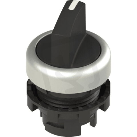 Přepínač krátká páka, d22mm, 2, černá, plast, chrom, IP67 PIZZATO E21SE12ECA19AB