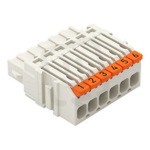 1vodičová pružinová svorkovnice, Páčka, Push-in CAGE CLAMP, Světle šedá