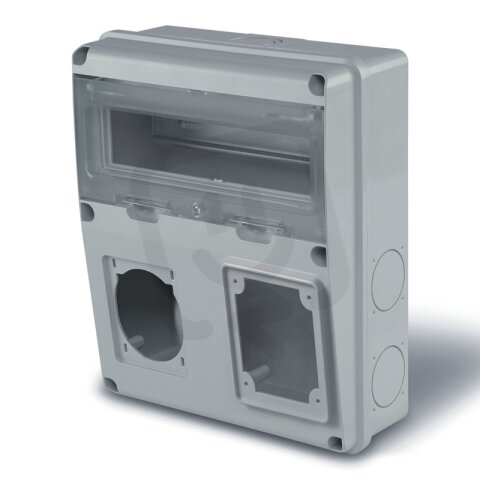 Prázdná zásuvková skříň ENERBOX 2-6 otvorů (zás.1x 63A/5p) 11DIN SCAME 633.2026