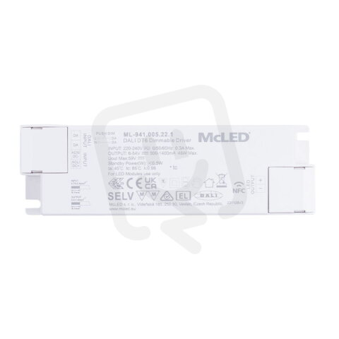 Stmívatelný DALI driver 45W, 500-1400mA, 6-54VDC MCLED ML-941.005.22.1