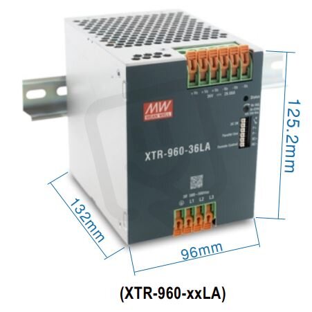Zdroj na DIN 960W 36V 26660mA MEAN WELL XTR-960-36LA