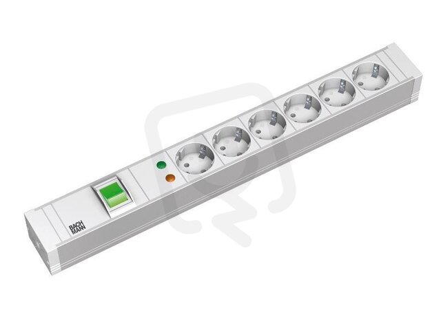 Bachman 333.605 19'' PVC 6xCEE7/3 1xswitch 1xOVP power 2,0m CEE7/7