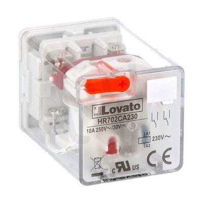 Lovato HR702CA230 Průmyslové relé 8 pinů 2 zap/vyp 10A 230VAC+LED