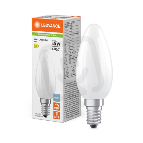 Světelný zdroj LED CLASSIC B DIM P 3.4W 865 Frosted E14 LEDVANCE 4099854781902