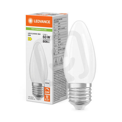 Světelný zdroj LED CLASSIC B DIM P 5.9W 840 Frosted E27 LEDVANCE 4099854778209