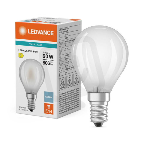 Světelný zdroj LED CLASSIC P V 5.9W 865 Frosted E14 LEDVANCE 4099854785405