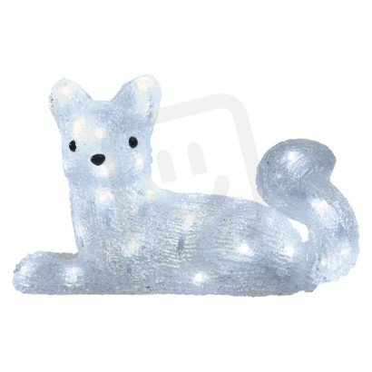 LED vánoční liška, 32cm, venkovní, studená bílá, s časovačem Emos