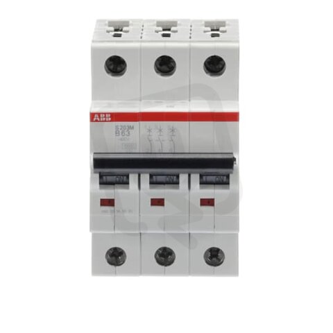 S203M-B63 3 fázový jistič 63 A char. B 10kA ABB 2CDS273001R0635