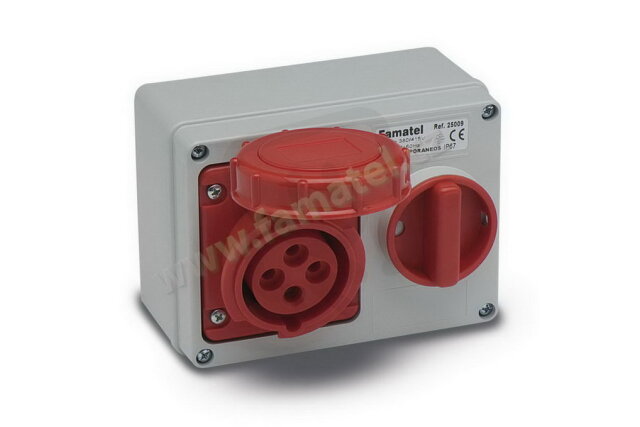 Nástěnná zásuvka blokovaná IP67/400V/16A/4P 6h - SpeedPRO FAMATEL 25109