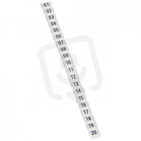 CAB3 PÁS ZNAČEK 01-20 ČERNÁ NA BÍLÉM POZADÍ PRO KABELÁŽ DO 1,5MM2 LEGRAND